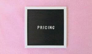 Pricing on pink background 109